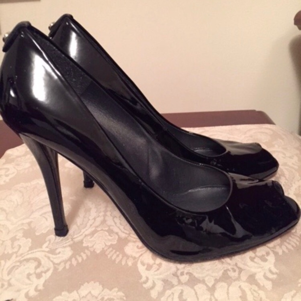 Stuart Weitzman Black Pumps Size 9 Open Peep Toe